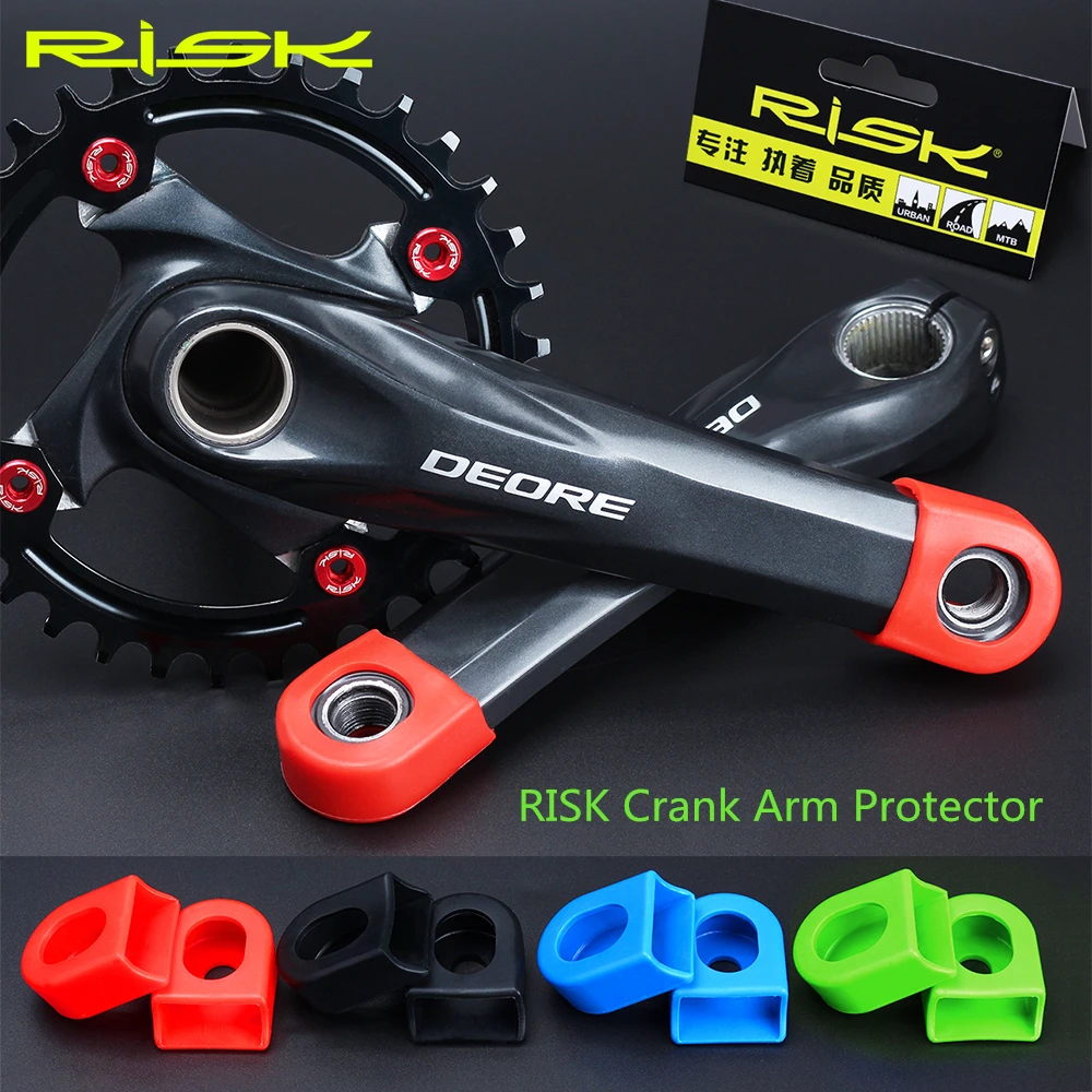 

RISK 1 Pair Bicycle Tooth Disc Crank Protective Sleeve Mountain Road Bike Silicone Protective Sleeve Pedal Shaft