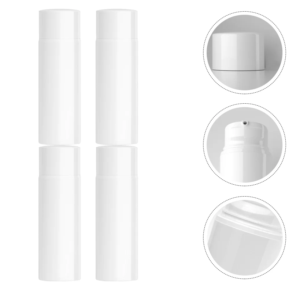 

4pcs Lotion Sample Bottle, 30ml Dispenser Airless Pump Container Empty Travel Refillable Press Bottles