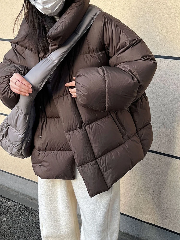 [LANMREM] толстые теплые пуховые пальто со стойкой для женщин однобортная офисная