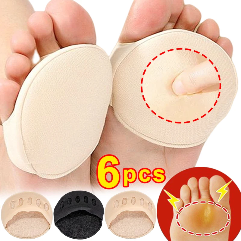 6Pcs Women Forefoot Pads High Heels Half Insoles Five Toes Insole Foot Care Calluses Corns Relief Feet Pain Massaging Toe Pad