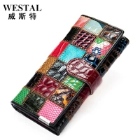 ladies wallets long leather color patchwork wallets ladies zipper clutches cell phone womens purses coin purses