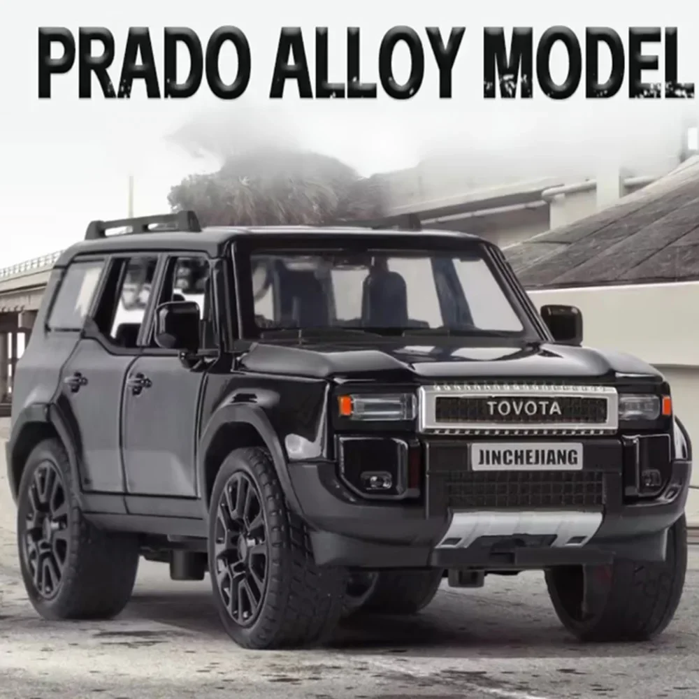 1:32 Литой под давлением сплав Toyota Prado игрушки модели автомобилей резиновые шины 6