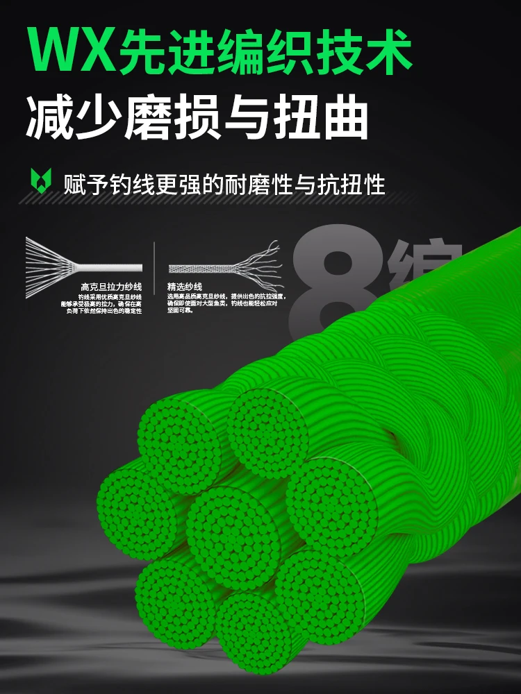 PE леска Worm King Gold Label Аутентичный 8-тканый микроматериал Супер гладкая длинная