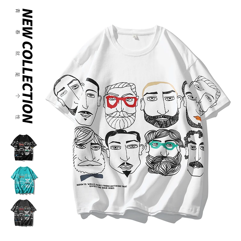 

Japanese Style Loose T-shirts Men Clothing Live Streaming Hot Sale Oversized T Shirt for Men Summer Breathable Short Sleeve Top