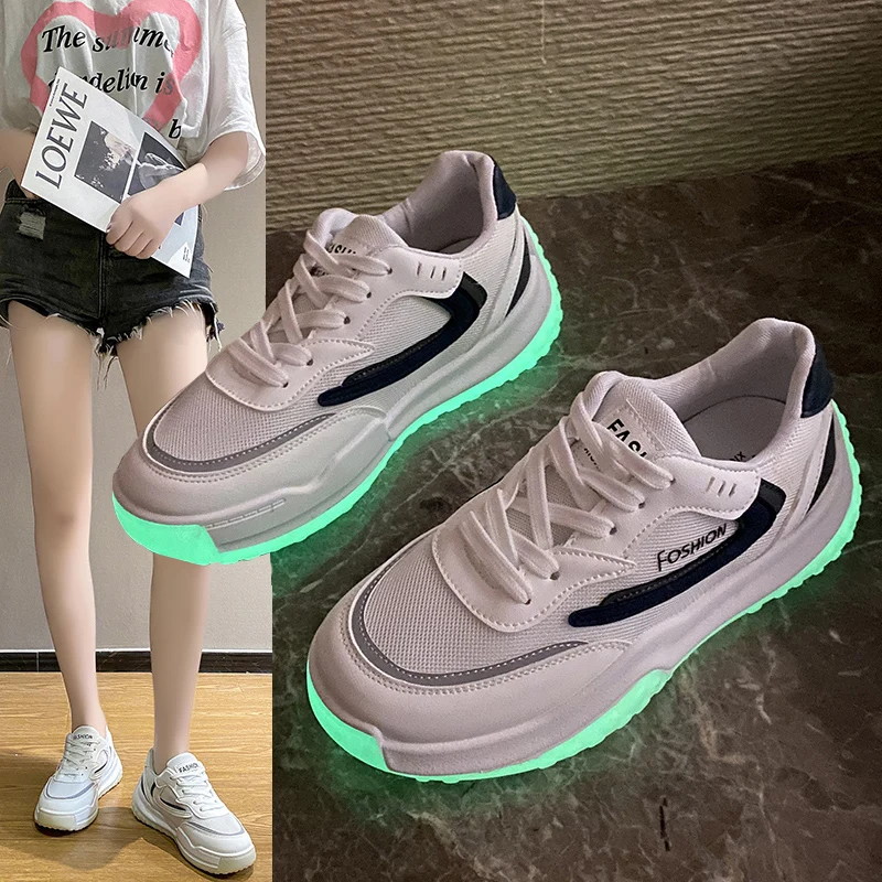 

Summer New Daddy Shoes Ladies Casual Sports Shoes Luminous Soles Personalized Women's Shoes Non-slip Lightweight Running Shoes