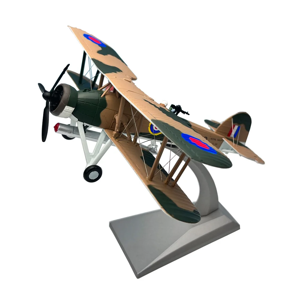 1/72 Scale World War 2 British Swordfish Torpedo Attack Aircraft Biplane Fighter Aircraft Model Diecast Display Model Gift