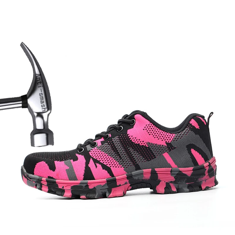 

Summer Mesh Breathable Lightweight Sports Shoes Anti-smashing Anti-piercing Camouflage Labor Insurance Shoes Work Shoes