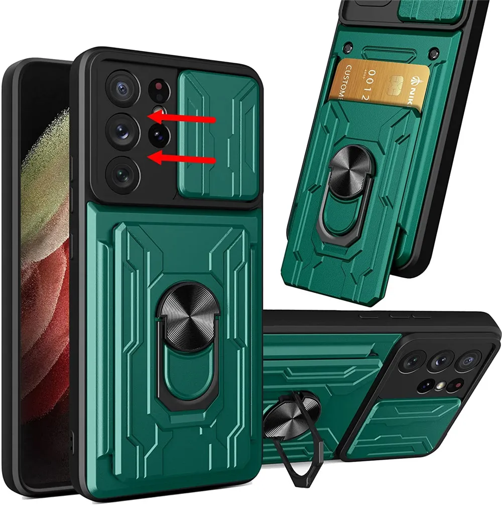 

S21 Ultra For Samsung Galaxy S21 S 21 Ultra Case Card Slot Stand Holder Armor Cover For S20 Plus FE Note 20 S21FE S21ultra S21+