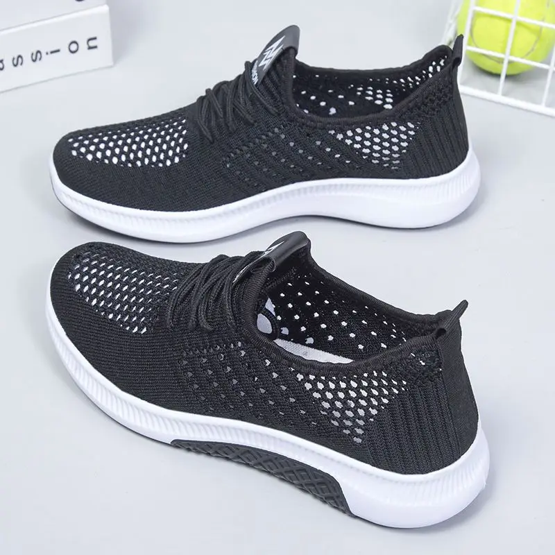 2023 new summer mesh women's sports shoes flats sneaker shoes fashion hollow out breathable female leisure walk soft and Comfort
