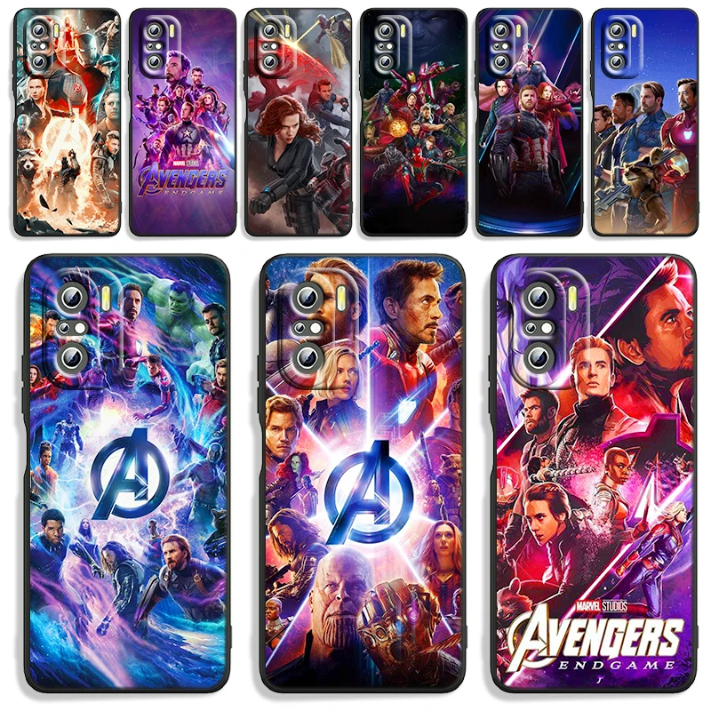 

Marvel Avengers Heroes Phone Case Xiaomi Redmi K40 Gaming K30 9i 9T 9A 9C 9 8A 8 GO S2 6 Pro Prime Silicone Cover