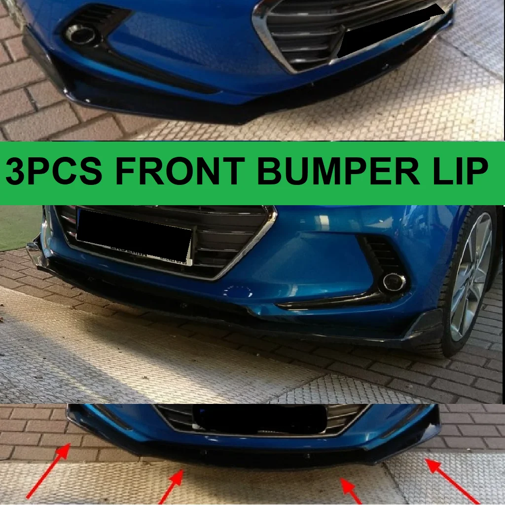 

Комплект губ для переднего бампера Hyundai Elantra, сплиттер, диффузор для губ, 3 шт., высококачественный АБС-пластик, профессиональный универсальный