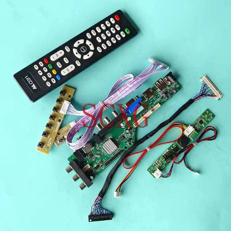

Плата цифрового контроллера для LM270WF2 LM270WF5, ЖК-дисплей, DVB, плата 27 дюймов, AV, USB, RF, VGA, HDMI, совместим с 1920*1080, 30-контактный LVDS, Комплект «сделай са...