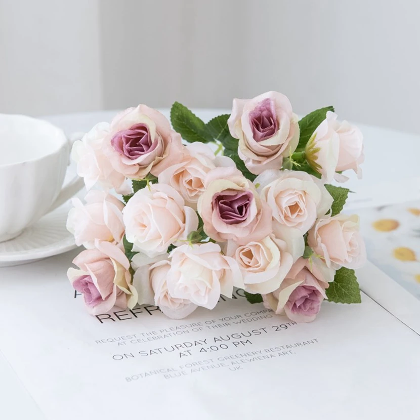 

Шелковые розы, букет невесты, 15 штук