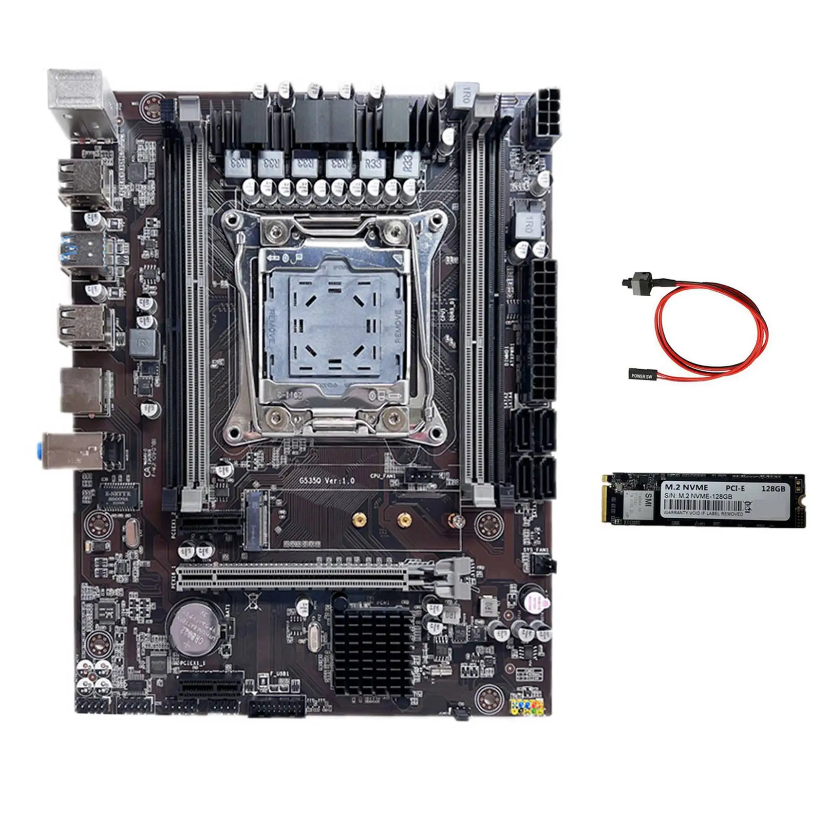 

Материнская плата X99, системная плата, поддержка процессора Xeon E5 V3 V4 серии с M.2 SSD 128G + кабель переключателя