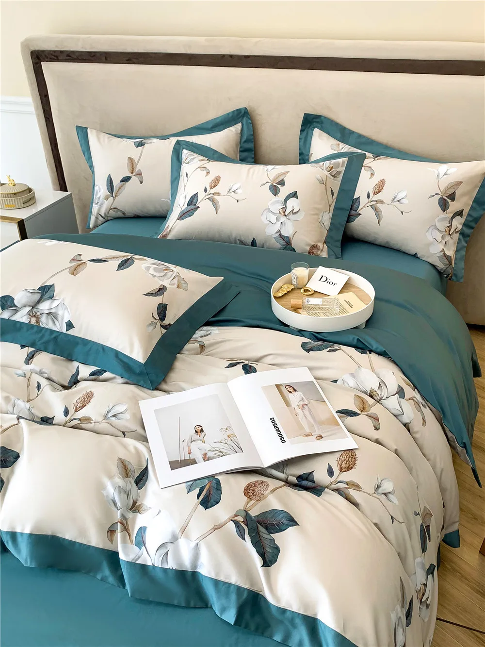 

100 Australian Cotton Cotton Four-Piece Cotton High-End Digital Printing Smooth Bare Sleeping Quilt Cover Bedding