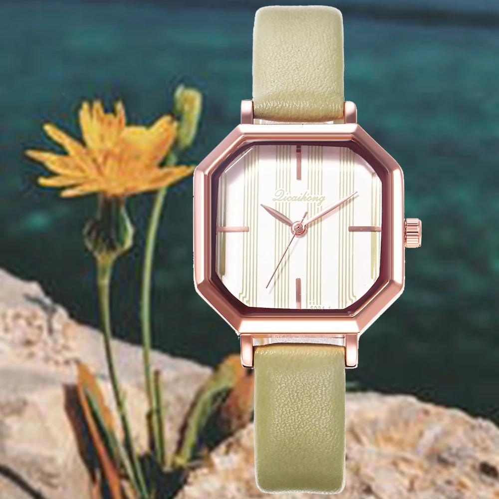 

Creative Simple Square Leather Ladies Watch Fashion Leather Ladies Analog Quartz Wrist Watch Clock Saat Gift Reloj Mujer