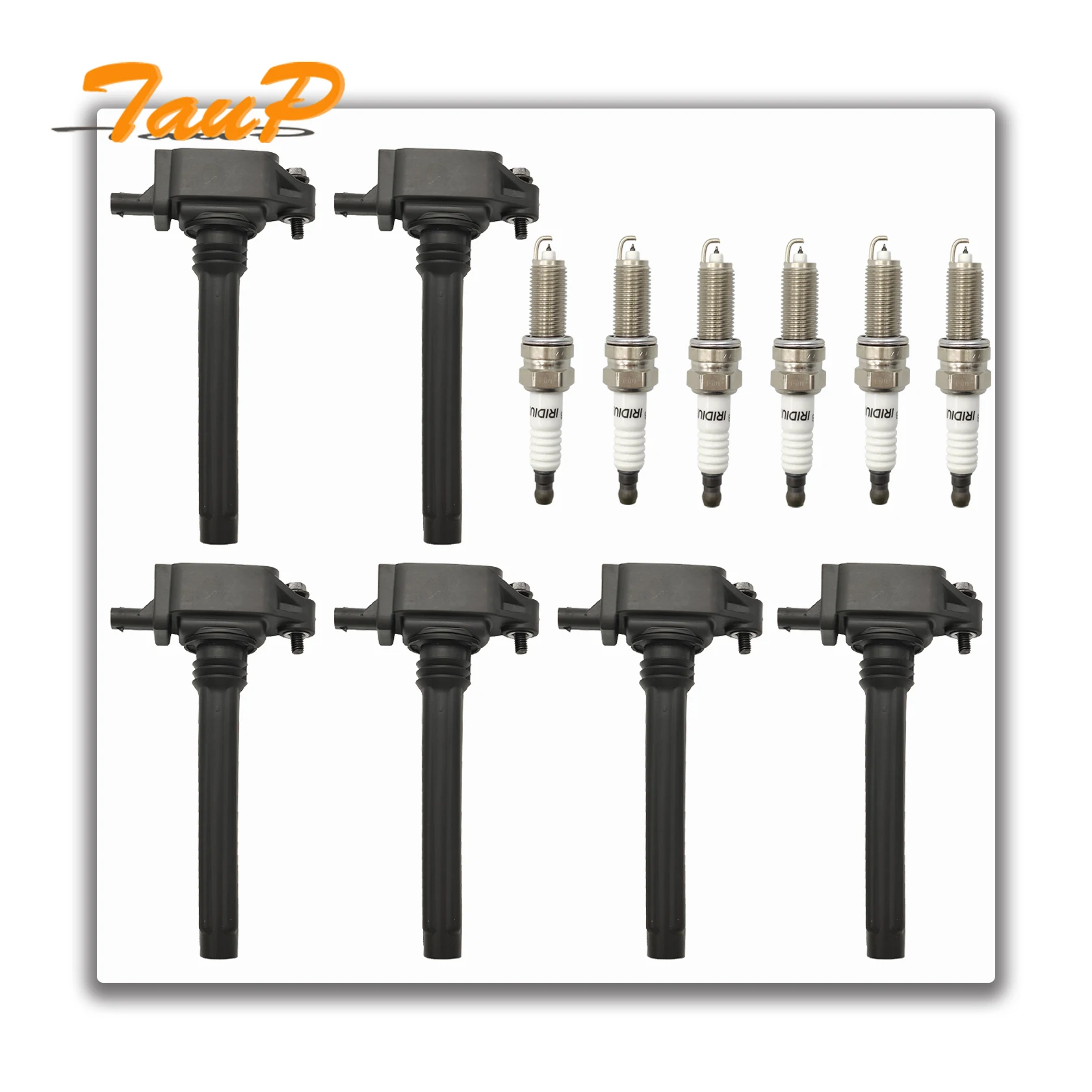 Фото 6PCS зажигательная катушка и иридиевые свечи зажигания UF648 36-8196 5149168AI 5C1848 0221504032 5149168AH соответствует DODGE джип RAM №2