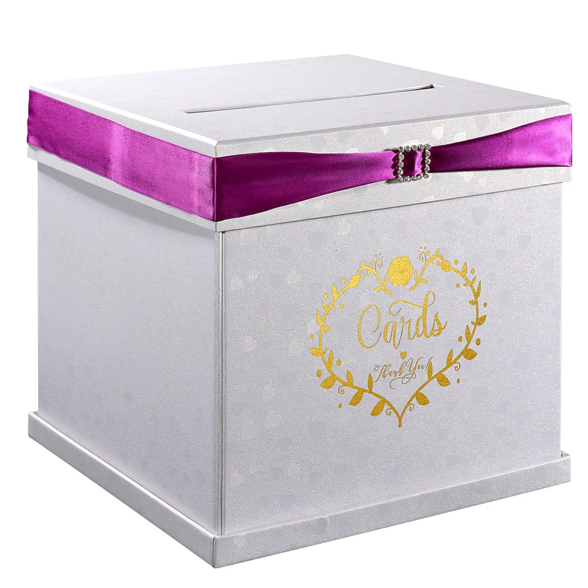 

UNOMOR Delicate Square Gift Box with Rhinestone Slider and Ribbon for Weddings Birthdays Graduations (White) Boxes Magnetic