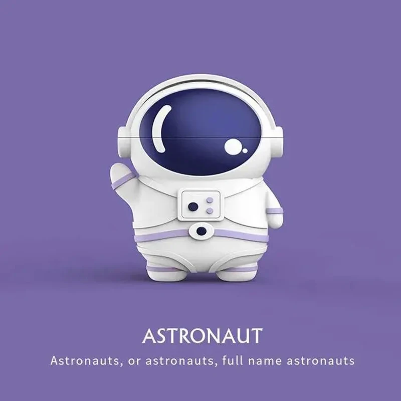 

3D Cartoon Astronaut Wireless Bluetooth Earphone Case For Airpods 1/2 Silicone Soft Cute Charging Box Cover For Airpods Pro 3