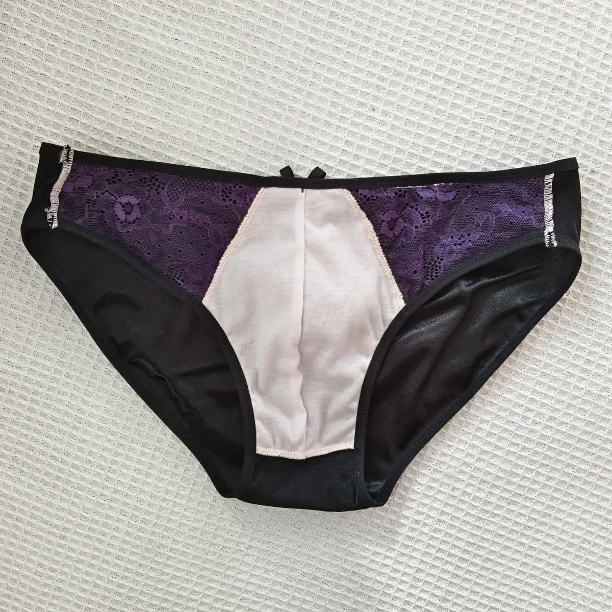Фото Мужские трусы-брифы из хлопка с кружевом Santin Purple в стиле Harajuku №3
