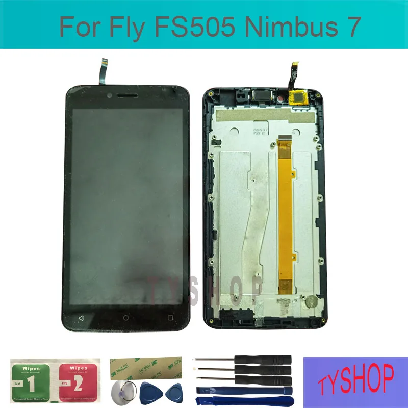 100% протестированный для Fly FS505 Nimbus 7 ЖК-дисплей сенсорный экран с пламенем