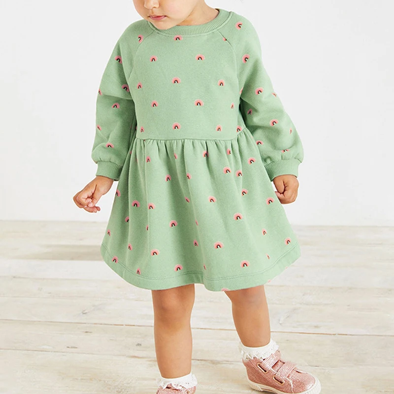 

2023 New Autumn Long Sleeve Dresses Girls From 2 to 8 Years Pure cotton princess skirt Kids Dresses for Children Clothes