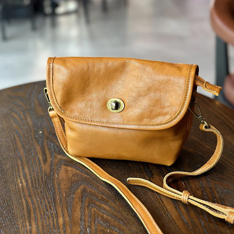 

2023 Genuine Leather crossbody Bag For Women Vintage Fashion Casual Top Grain Cowhide Small Shoulder Messenger Bag Lady Female