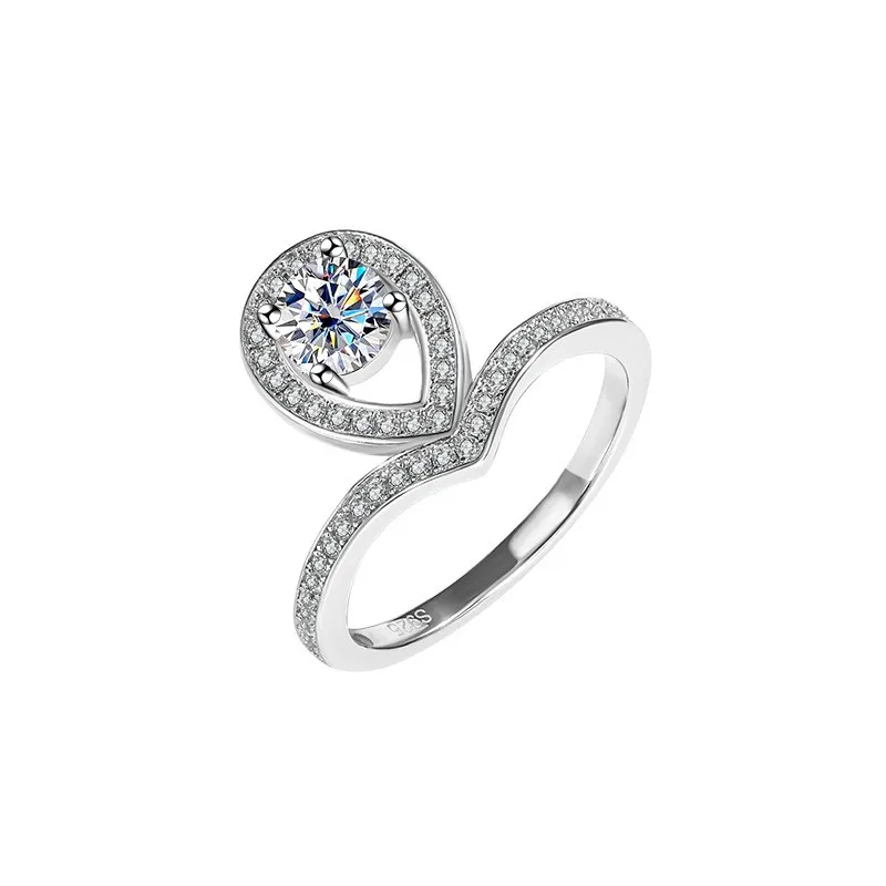 

QZJ043 Lefei модный роскошный классический набор бриллиантов 0.5Ct Муассанит Капля воды Корона кольцо Очаровательные женские серебро 925 ювелирные изделия подарок