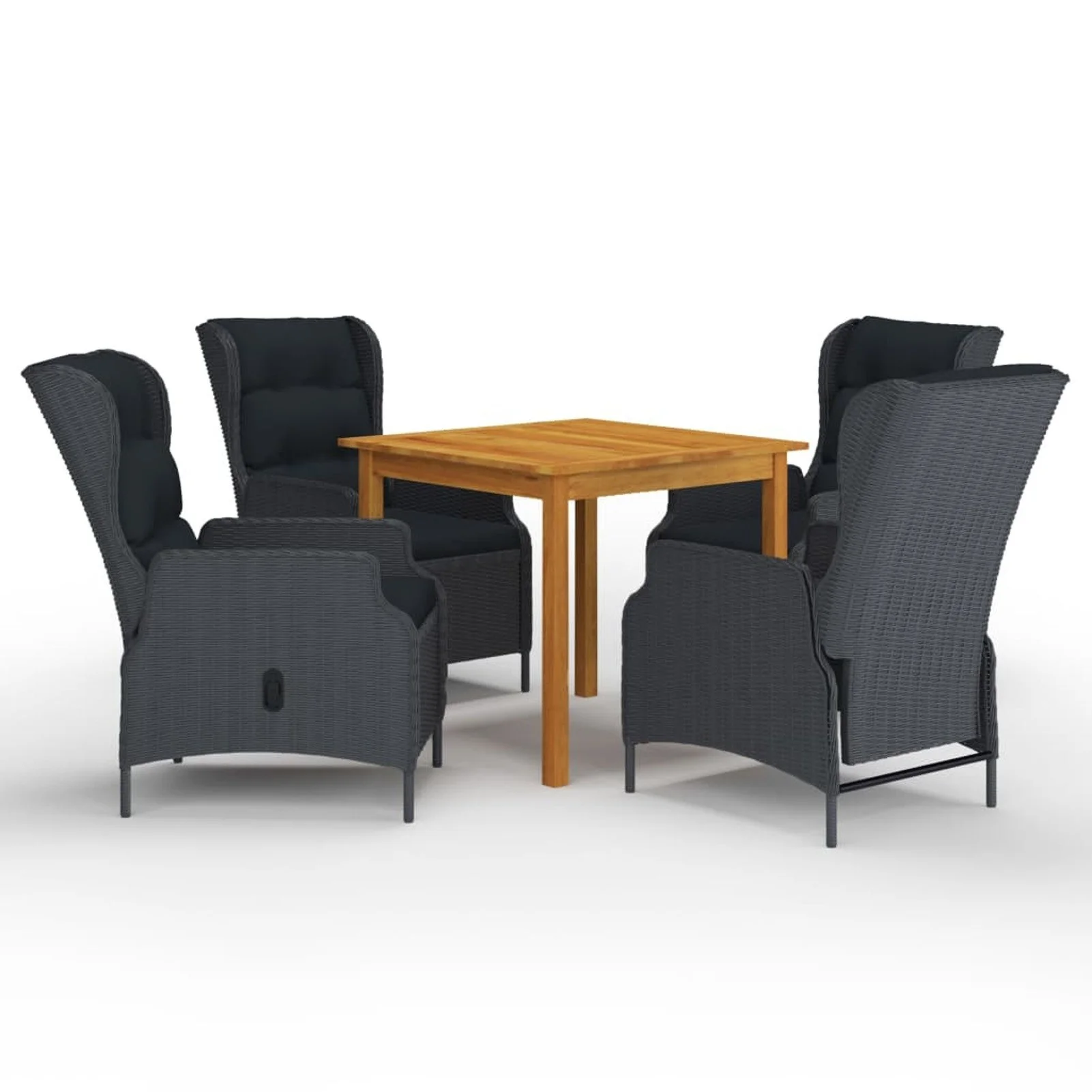 

5 Piece Garden Dining Set Dark Gray