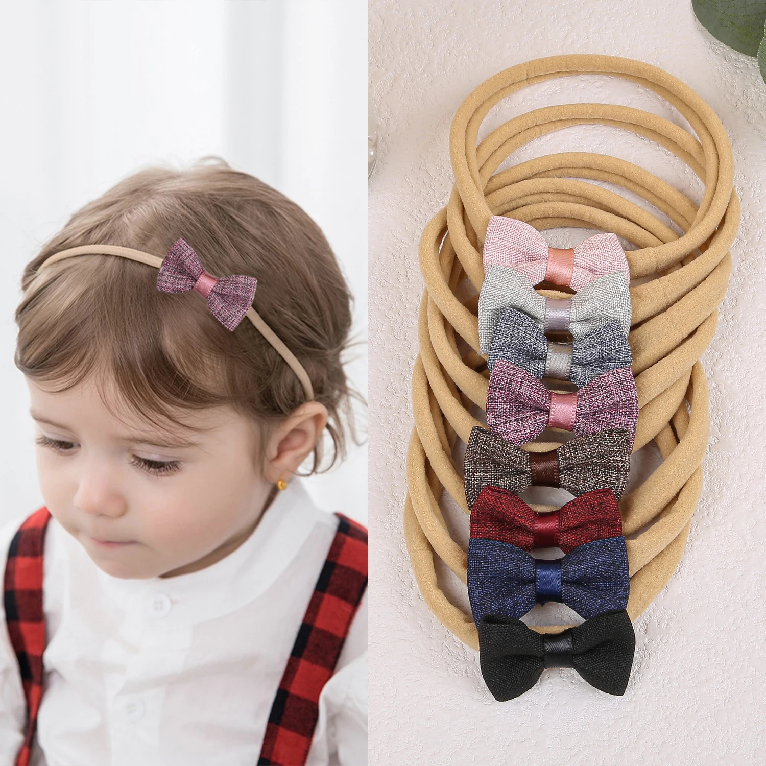 Детские Резинки Для Волос Девочек Мягкая Эластичная Нейлоновая Лента С Бантом