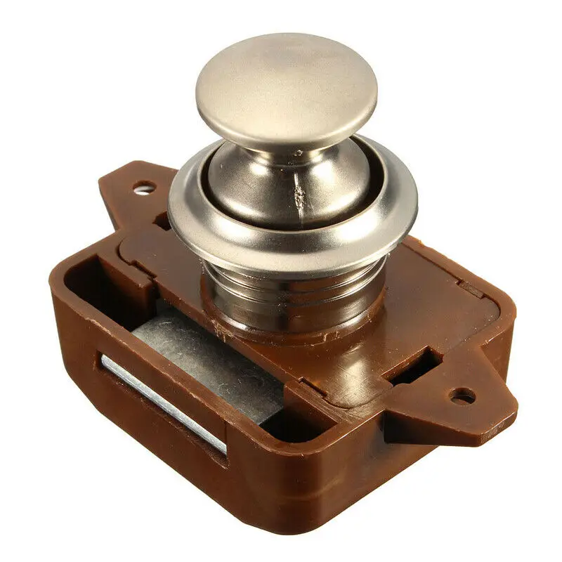 

Latch Knob Push Button Catch Lock Cupboard Motorhome Cabinet Camper Caravan RV Catch Knobs Household Drawer Catch Lock Button