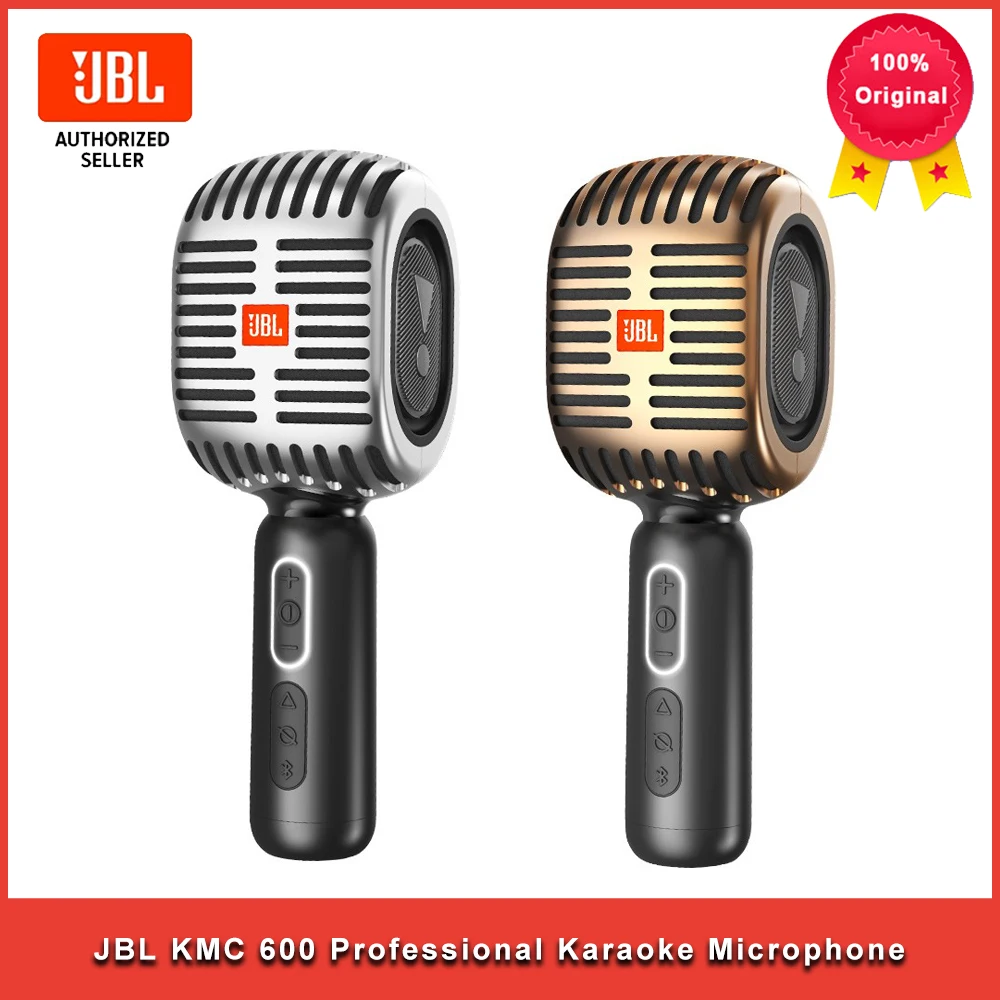 

100% Original JBL KMC 600 Professional Karaoke Microphone Bluetooth Wireless Speaker Microphone for Phone Handheld Dynamic Mic