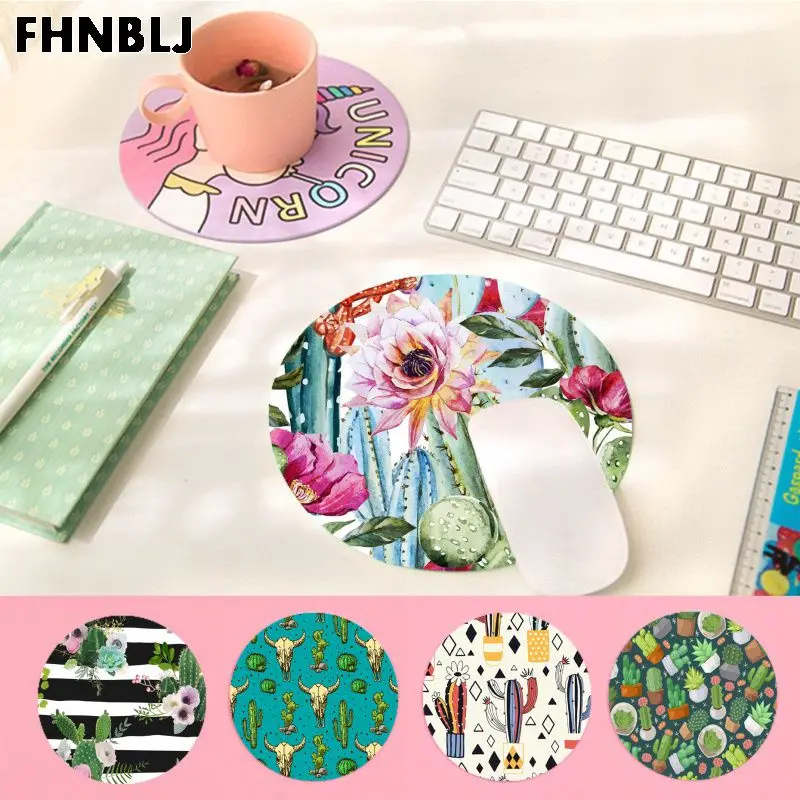 

FHNBLJ Cartoon Art Summer Cactus Rubber Small Office Student Gaming Thickened Writing Pad Non-slip Cushion For PC Computer Table