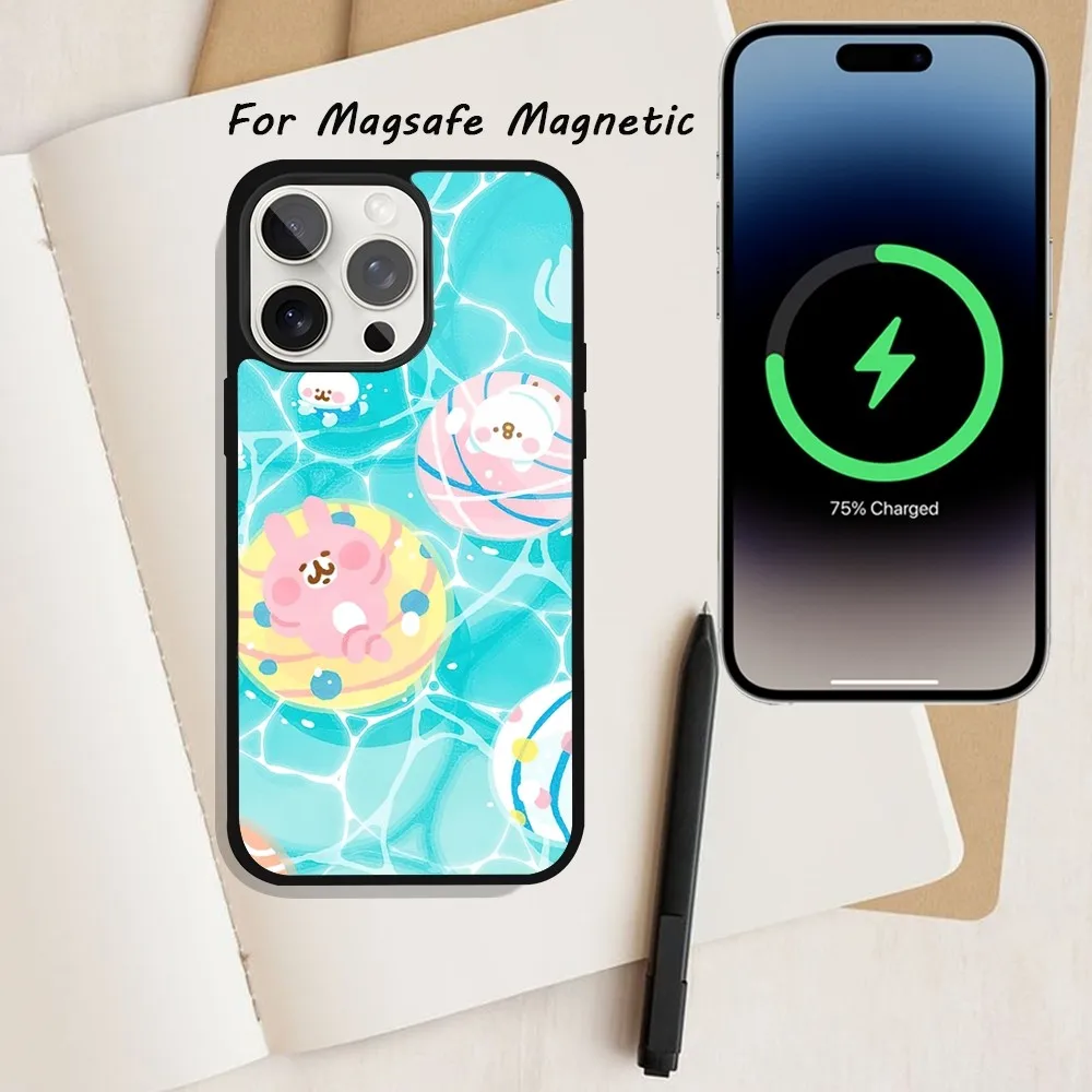 Милый чехол для телефона K-Kanahei iPhone 15 12 13 14 11 Pro Plus Max Magsafe Магнитный с беспроводной