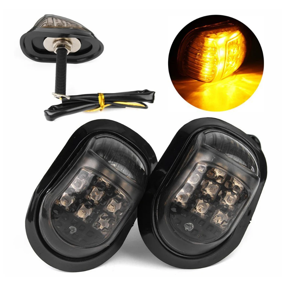

12V Motorcycle Turn Signals 9 LED Motorbike Indicators Blinker Yellow Lighting Flasher Piranha Turn Signal Light Lamp Amber