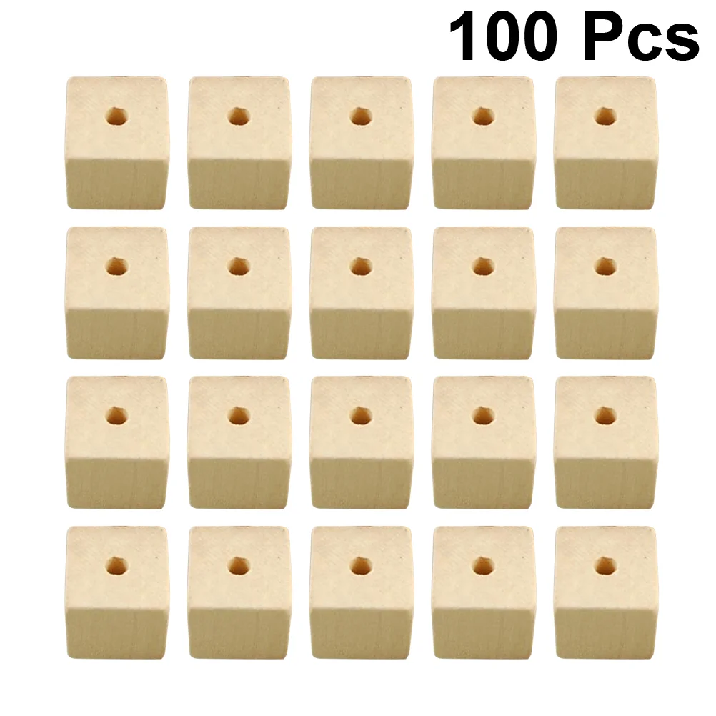 

100pcs Wood Beads Unfinished DIY Wooden Spacer Beads with Hole Unpainted for Necklace Bracelet Jewelry Making Accessories