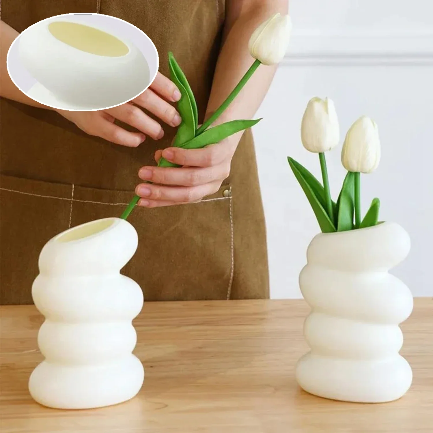 Пластиковая спиральная модная нестандартная ваза контейнер для компоновки мини