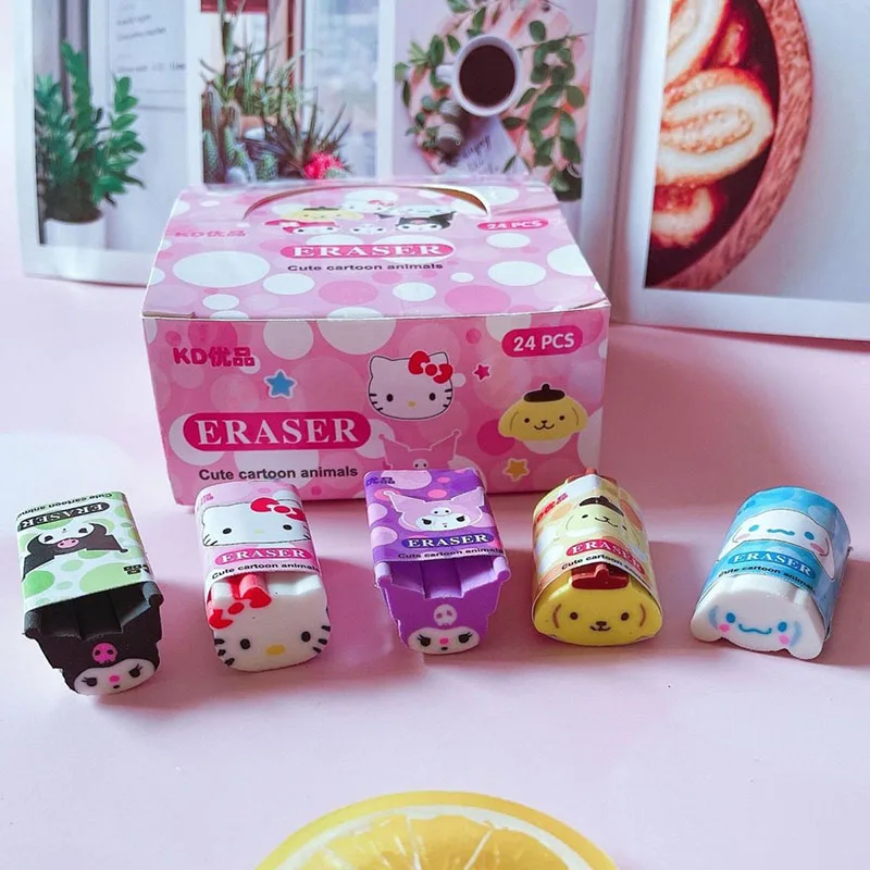 

Sanrio Kuromi My Melody Cinnamoroll аниме милые канцелярские принадлежности ластик мультяшный Мини Фруктовый ластик школьные офисные принадлежности