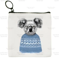 kawaii koala cute cartoon korean version simple coin purse female student canvas cute key bag mini clutch small purse