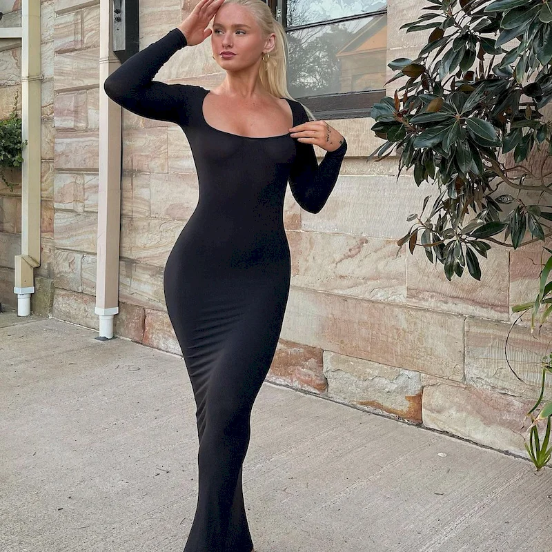 

Sexy Skims Dress Backless Evening Maxi Dress Women Party Club Ladies Bodycon Dress Peach Hip Elegant Long Dresses for Woman