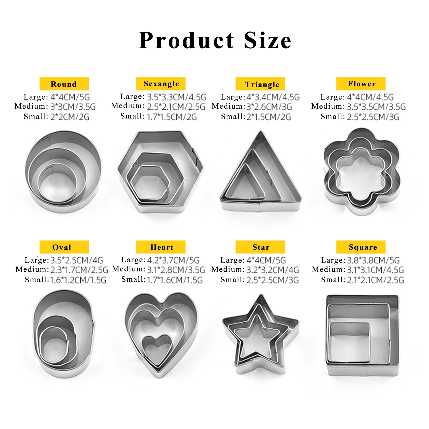 

Набор круглых резаков для печенья из нержавеющей стали 12/24 шт.