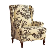 printed wing back chair cover spandex stretch all inclusive armchair slipcover elastic wingback chair cover for wedding dining