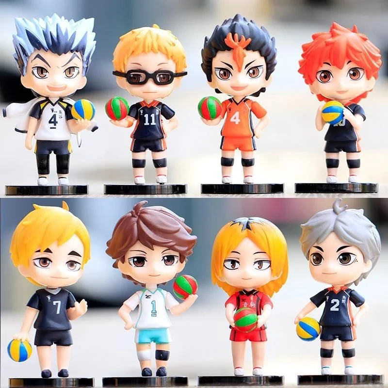 8 шт./компл. Аниме Haikyuu! Фигурка Kenma Kozume Shoyo Hinata фигурка Kotaru Bokuto Yu Nishinoya ПВХ Модель