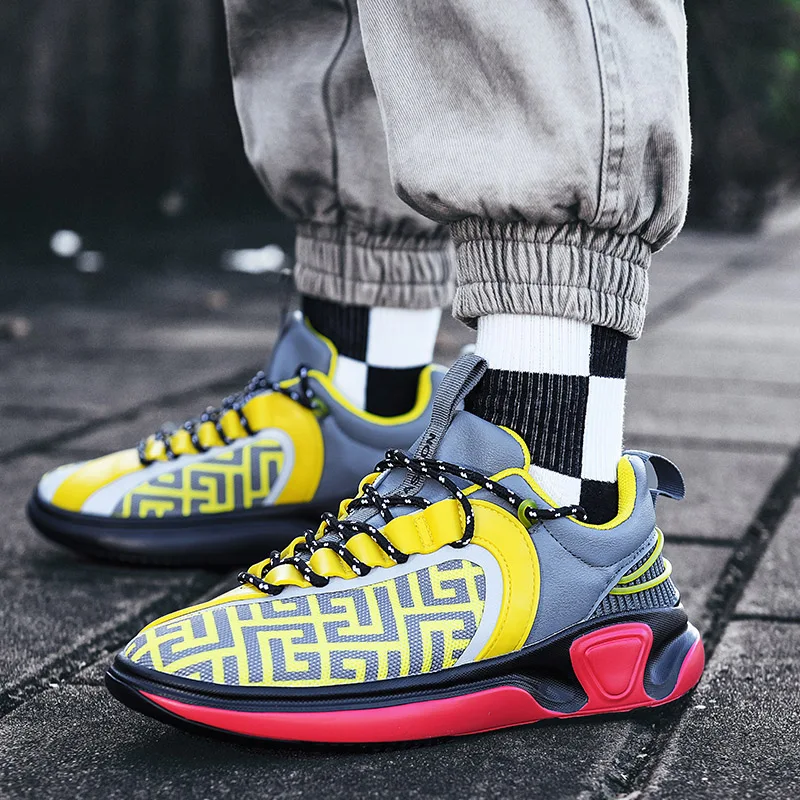 Brand Men's Breathable Basketball Shoes Non-Slip Sports Shoes Comfortable Gym Training Athletic Shoes Trendy Boys Tennis Shoes