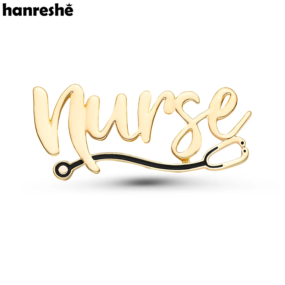 

Hanreshe Medical Nurse Word Pin Stethoscope Creative Lapel Backpack Hat Badge Brooch Medicine Jewelry for Doctor Nurse