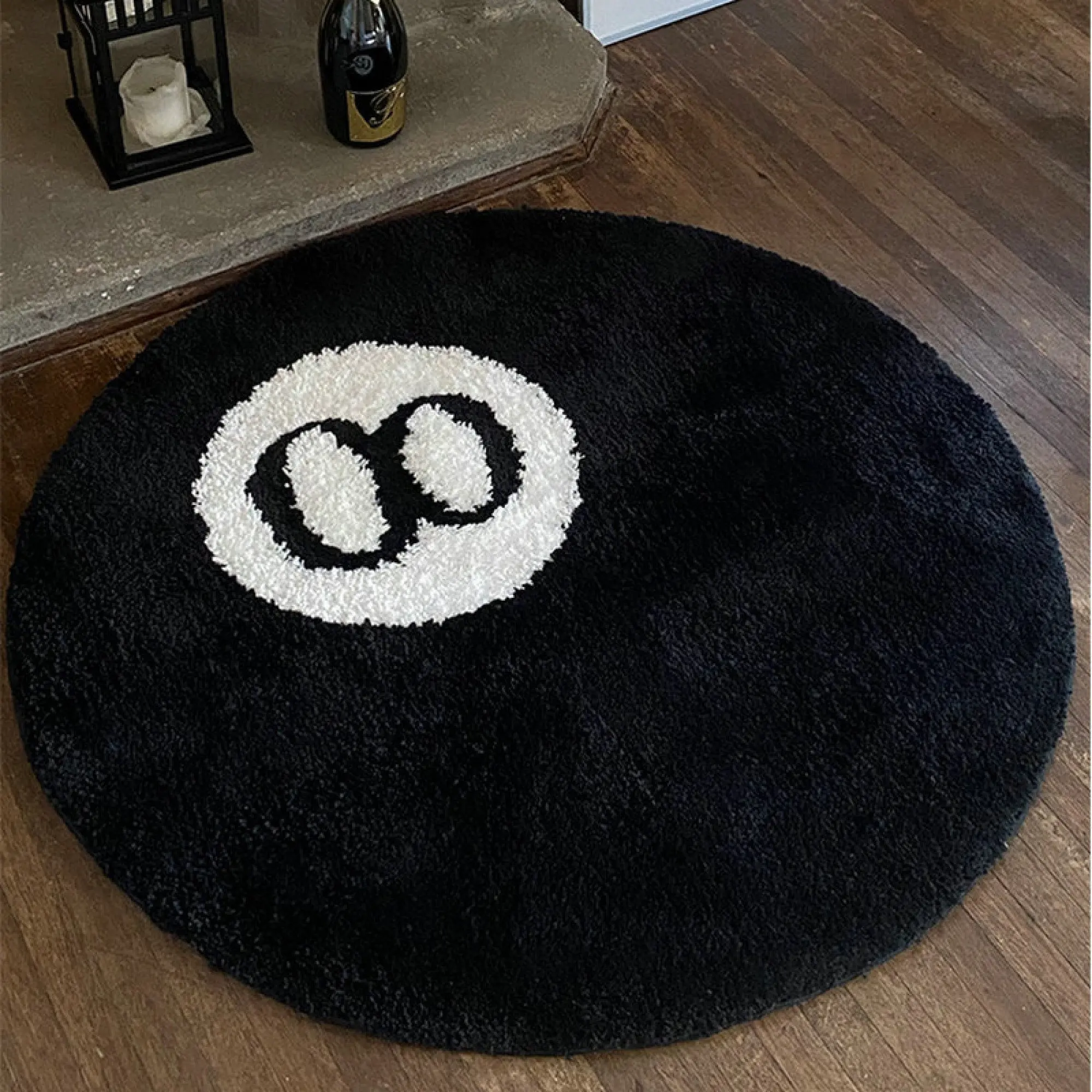 

Black 8 Ball Rug Pool Rug Aesthetic Rug for Bedroom Minimalist Soft Flannel Rug Home Decor Gifts Handmade Rugs Gifts for Him