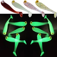 20pcs soft fishing lures simulation silicone t tail luminous luya baits fake artificial night fishing lures fishing accessories