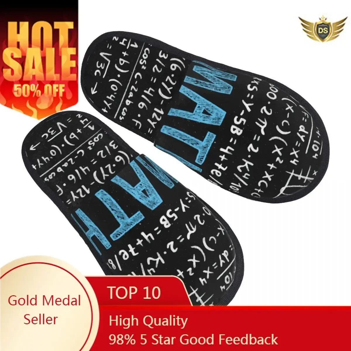 Математические тапочки для женщин и мужчин пушистые зимние теплые домашние