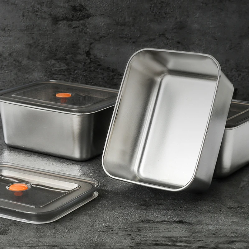 Прямоугольный Контейнер Для Хранения Продуктов Из Нержавеющей Стали С Дышащей