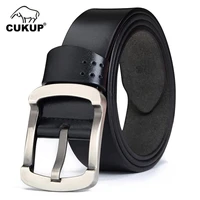 cukup quality fashion retro styles accessories real cow cowhide leather belts black pin buckle metal belt for men 2022 nck705